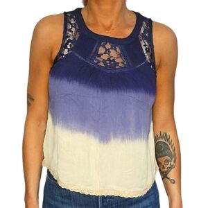 Aqua Ombre Lace Knit Purple Creme Tank Top Size X Small